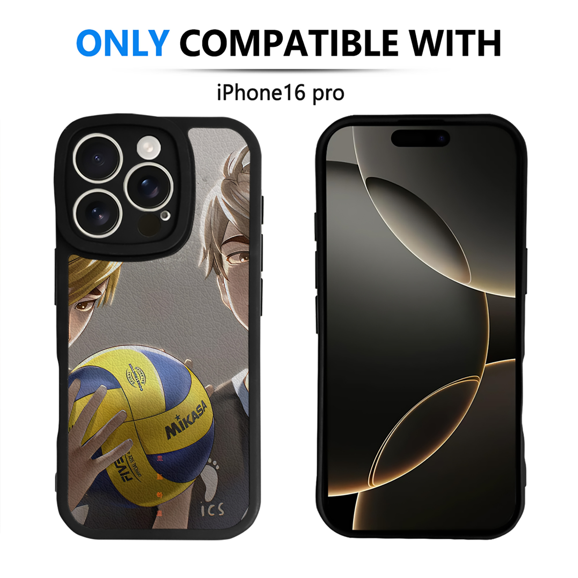 （画像用） ハイキュー!! Haikyu!! 【iPhone 16シリーズ対応】シリコンスマホケース（レザー調） 材質：シリコン